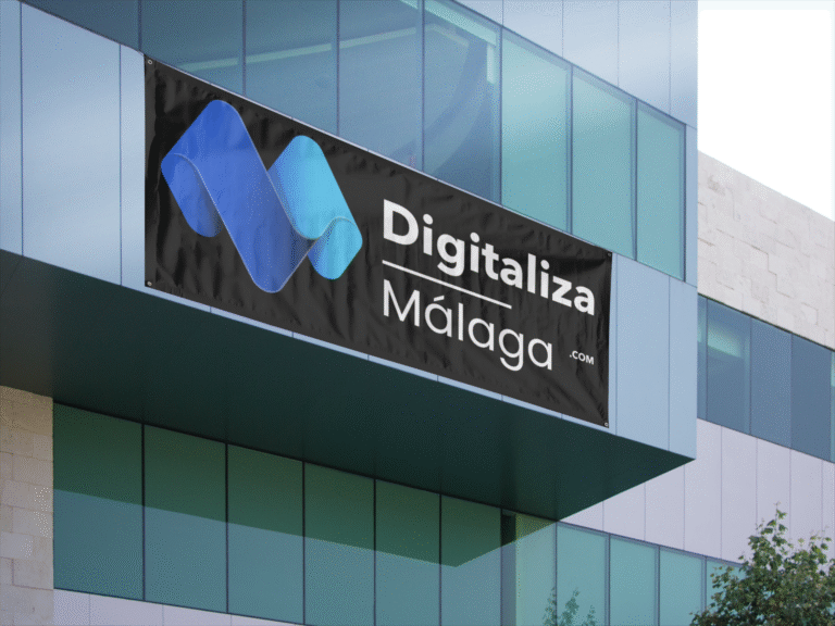 horizontal banner mockup on a glass building a10592